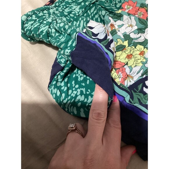 Anthropologie Hei Hei Floral Lotus Drawstring Tropical Blue Green Shorts - Picture 6 of 8